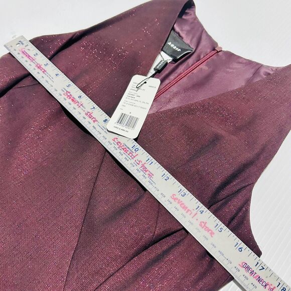 Akris Sheath Dress Women's 8 Marsala Shimmering Wool V-Neck Side Slit NWT $2490 - Picture 7 of 9
